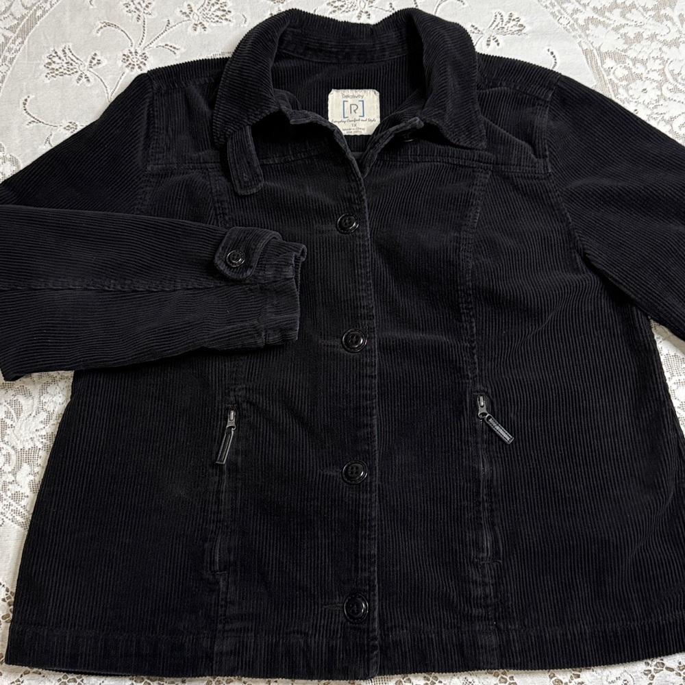 Relativity Women's Corduroy Utility Jacket - Black. Vintage vibes size 1X